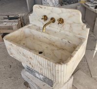 Calacatta Viola Marble Sink, Floating Sink With Backsplash, Marble Sink Vanity, Powder Room Sink, Wall Mounted Sink, Sink Top - Etsy