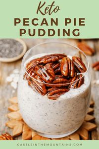 This amazingly healthy Keto Pecan Pie Pudding with chia seeds tastes like Pecan Pie! This recipe makes a great dessert or breakfast and weighs in at only 2 NC!