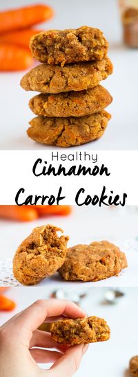 Quick and easy healthy Cinnamon Carrot Cookies. Moist, chewy and delicious…