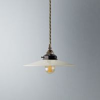 Classic pendant kit in antiqued bronze with cecilia ceramic shade in aran glaze