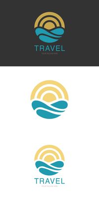 Wave logo template, travel logo