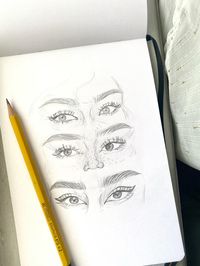 Drawing of eyes with pencil on rhodia sketchbook #eyedrawing #eyeart #eyesketch #eyesdrawing 