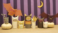 Paper tubes Halloween craft