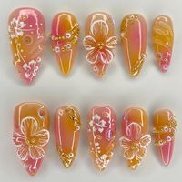 🍬 Materials: I use only premium materials to craft durable, long-lasting luxury press-on nails you can rely on. My nails will last for: 1-2 days with adhesive tabs (included in the nail set) 3-4 weeks with nail glue. All nails are reusable multiple times if cared for properly. Please follow the instructions included with your set. 🍬 Sizes: XS: 14, 11, 12, 10, 8 mm S: 15, 12, 13, 11, 8 mm M: 16, 12, 13, 11, 9 mm L: 18, 13, 14, 12, 10 mm If you need a custom size, please fill out the personaliza