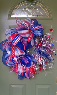 Patriotic fourth of July wreath by WreathExplosions on Etsy, $85.00