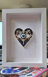 Blue Heart/Evil eye /Paper Quilling art/Gift — SweetPaperDesignSol