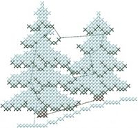 pinterest cross stitch evergreens | Evergreen Trees (cross-stitch)