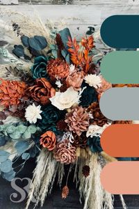 Gorgeous Teal, mint, and peach tones