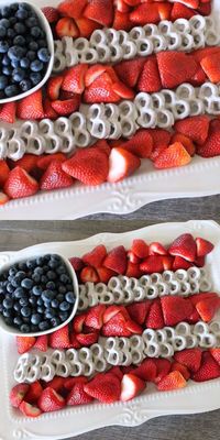 4th of July and Memorial Day Flag Fruit Tray! Perfect Healthy Snack Idea for Parties!