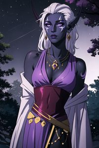 Nightborne female in white-purple dress #fantasy #warcraft #nightborn #elf