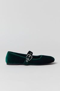 High-shine ballet flats from UO. Classic silhouette with a grommet strap across the foot. Features UO metallic ballet flats Buckle closure Content + Care Synthetic, rubber Spot clean Imported | Urban Outfitters UO Sammy Grommet Strap Ballet Flat in Green, Women's at Urban Outfitters