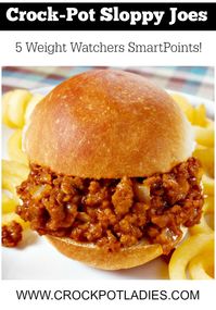 Crock-Pot Sloppy Joes - This recipe for Crock-Pot Sloppy Joes is a huge hit with everyone in the family (including the kids)! The flavor is better than what you will find in a can! [Gluten Free, Low Calorie, Low Carb, Low Fat, Low Sodium,| Low Sugar & 5 Weight Watchers SmartPoints per serving! #CrockPotLadies #CrockPot #SlowCooker #Dinner #Lunch #FreezerMeals #WeightWatchers #KidFriendly