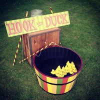 #hookaduck #game #funfair #fairground The Prop Factory.  Also included is a ‘hook-the-duck’ ground sign to match the paintwork on the barrel. Hire from www.propfactory.co.uk/listing