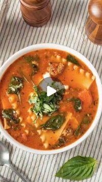 Lauren Lane Beeman on Instagram: "The easiest Lasagna Soup recipe!  Get cozy with it🥰

➡️ COMMENT “lasagna soup” for the recipe! 
#soupseason #souprecipes #slowcookersoup #slowcookerrecipe #lasagnasoup"