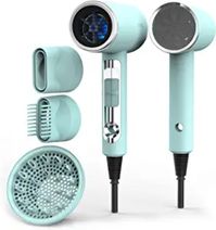 Funtin Hair Dryer Blow Dryer with Diffuser Brush Comb 1800W Full Accessories for Women Professional Tifunny Blue