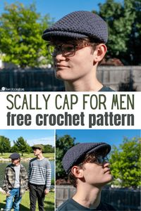 No matter what you call it, this cap it is sure to be the perfect accessory. Work up a Scally Cap for men using this free crochet pattern.