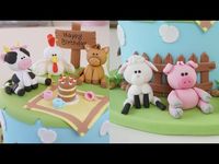 Easy Farm Animal Fondant Cake Toppers (Pig, Chicken, Horse, Cow, Sheep) | Animal Fondant Figurine - YouTube