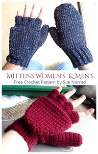 Easy Convertible Fingerless Gloves Free Crochet Patterns - DIY Magazine