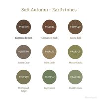 Earth tone colors that work with Soft Autumn color analysis   If you don't like a color, even if it is your "best color", you do not have to wear it!