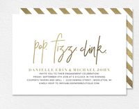 Engagement Party Invitation, Party Invitation, Engagement Party Printable, Pop Fizz Clink, Gold Invitation, PDF Instant Download #BPB323_8 from Bliss Paper Boutique — $6.50