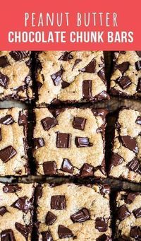 Peanut Butter Chocolate Chunk Bars - Handle the Heat