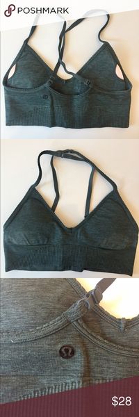 Lululemon Ebb to Street Bra - hunter green sz 4 Green Ebb to Street Lululemon sports bra with padded cups (included). Super cute and stylish. Like new. This sports bra was too tight for me so I bought it but only wore it a couple times. lululemon athletica Tops