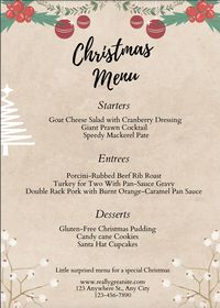 ✨ Spice up your holiday festivities with our Customizable Christmas Dinner Menu! 🎄  Personalize your feast with this easy-to-use template, adding your family's favorite dishes and a touch of festive flair. Elegant design meets practicality, making your Christmas dinner one to remember.  After you purchase this listing, you'll recieve an instant download link to your Canva template which can then be personalized by editing text, colors, and fonts and print your customized menu at home or through your preferred printing service. DISCLAIMER: This is a digital product and no physical product will be sent out