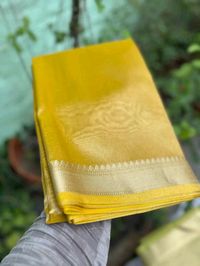 *BANARASI DYEABLE TISSUE ZARI SILK SAREE*

Fabric tissue silk saree

Almond Zari border and pallu 

All pilen body jaqard border design 

good quality saree 👌👌

*🔥Price 1200/-*free shipping.For booking WhatsApp to 9110524754..NO CASH ON DELIVERY 

Ready to stock

Update ☝️ please.