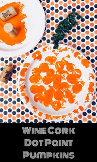 Wine Cork Dot Paint Pumpkins