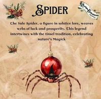 The Yule spider is a figure in solstice lore who weaves orbs of luck and prosperity. This legend intertwines with the tinsel traditions, celebrating nature's magick.