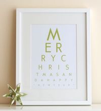 Eye Chart Maker | Make your own eyechart art to print at home | Merry Christmas and a Happy New Year