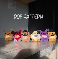 . Make your own Freddy Fazbear, Bonnie the Bunny, Chica the Chicken, Foxy the Pirate Fox, and Golden Freddy #Amigurumi_Patterns #Monty_Fnaf_Crochet #Five_Nights_At_Freddy's_Crochet_Pattern #Crochet_Gojo_Satoru