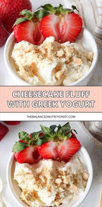 Looking for a healthy and light dessert? Try this high protein cheesecake dip made with Greek yogurt and cream cheese for a fun treat. Perfect with fruit, it's a delicious cream cheese fruit dip that doubles as healthy cheesecake fluff. Enjoy healthy cheesecake desserts with this easy cheesecake fluff dip.