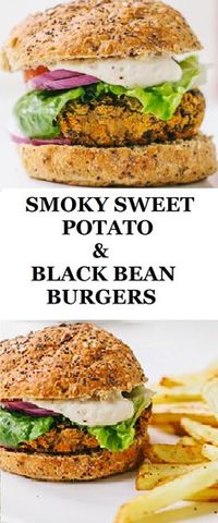 Smoly sweet potato and black bean burger - gluten free, vegan and tasty