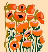 Poppy Blobs // Giclee Print | Etsy