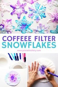 Mar 20, 2020 - Learn how to fold and cut these coffee filter snowflakes. Take this winter craft to the next level by dyeing them using markers and water. Easy and fun!