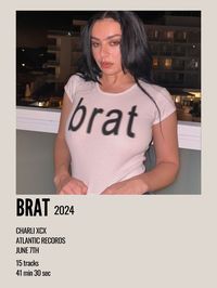 minimal aesthetic polaroid album poster for brat by charli xcx