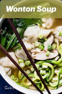 Stay warm this winter with this Zucchini Wonton Soup