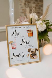 Dog Signature Cocktails Sign, Two Dog Signature Drink Bar Menu, Pet Wedding Bar Menu, Wedding Bar Sign, Bar Wedding Poster, Multiple Sizes - Etsy