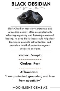 Black Obsidian is a powerful stone of protection and transformation, known for its ability to shield against negativity and promote emotional healing. This volcanic glass may help ground energy, release emotional blockages, and encourage self-reflection, making it perfect for those seeking clarity and growth. Black Obsidian is ideal for letting go of past trauma and connecting with your inner strength, as it could enhance resilience and focus. A must-have for grounding, protection, and self-discovery. 🖤 #BlackObsidian #CrystalHealing #Protection #GroundingEnergy #EmotionalHealing