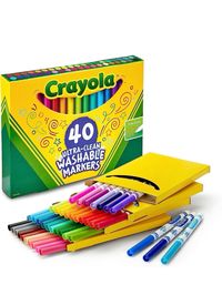 Cheap, kids, fine line, washable markers, 40, girls, boys, School, backpack, school supplies.