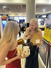 #prom #mcdonalds #mcdonaldsafterprom #food #reddress #blonde #aesthetic