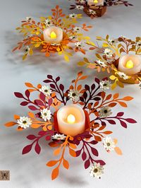 Floral Tealight Holder SVG 1