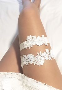 Wedding Garter WHITE Bridal Garter Lace Garter Wedding Garter