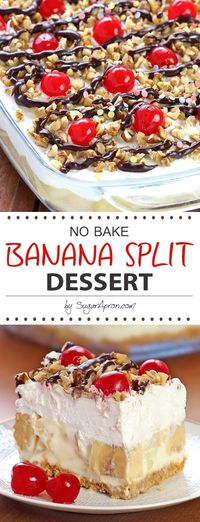 Delicious, rich and creamy, with all the ingredients you love in a banana split, this no-bake Banana Split dessert decarb for low carb. will be one you make again and again.