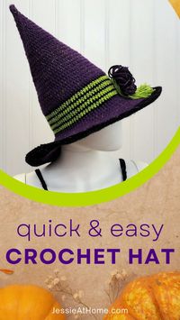 Are you on the hunt for the perfect crochet pattern that you can use to make a spooky witch hat that the entire family will love? Look no further! This free crochet witch hat pattern from Jessie at Home is perfect for all skill levels and is sure to be a Halloween hit. Whether you want to make coordinating hats for the whole family or want to make one adult hat and several small hats for the kids, this versatile pattern is just the thing for you.