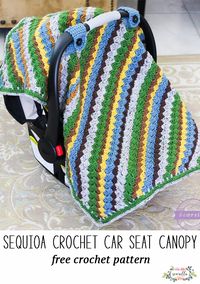 Crochet this easy baby carrier canopy for keeping the sun off baby, free crochet pattern!