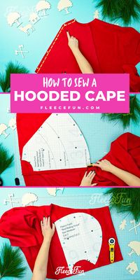 Will keep the chill from nipping, but not the wolves. This cape has a video tutorial with a FREE sewing pattern. It's only six steps - looks DIY easy! Love this fleece sewing Project - Red Riding Hood Cape Pattern. It's a great costume pattern that has a classic look. It can work for different costumes. Perfect for Halloween. I love how the sewing tutorial is geared for beginners. It's a great beginner sewing project.