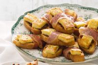 For a quick, easy starter try this prosciutto and haloumi combination.