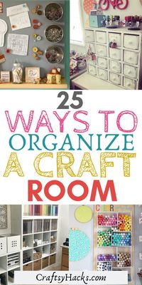 Try some of these craft room organizing ideas to get your creative juices flowing. Organization for craft room is important if you want to stay productive with your art.  #craftroom #organization #organizationideas